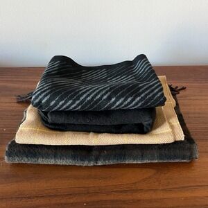 Men's Scarf Lot of 4 Cashmere & Acrylic Winter Scarves Scotland Italy Japan